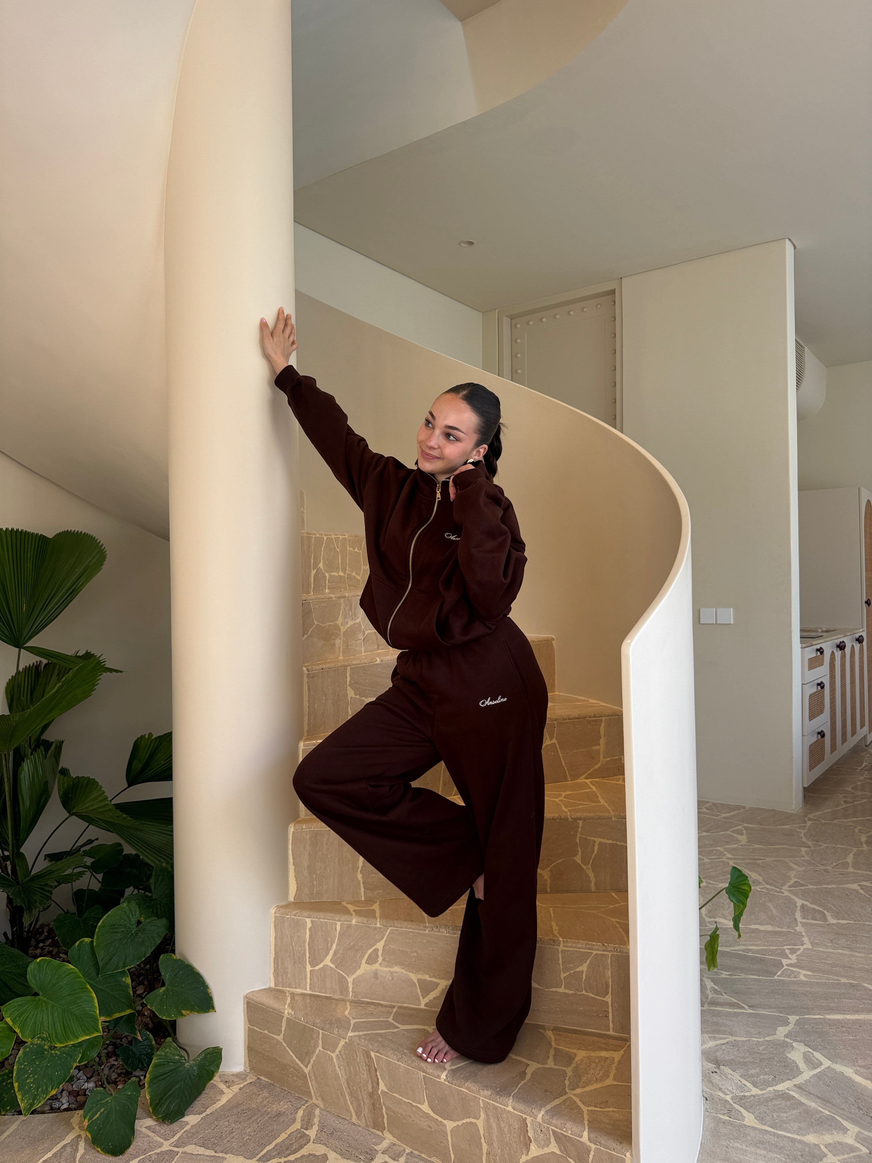 Monaco Zip Jumper - Chocolate